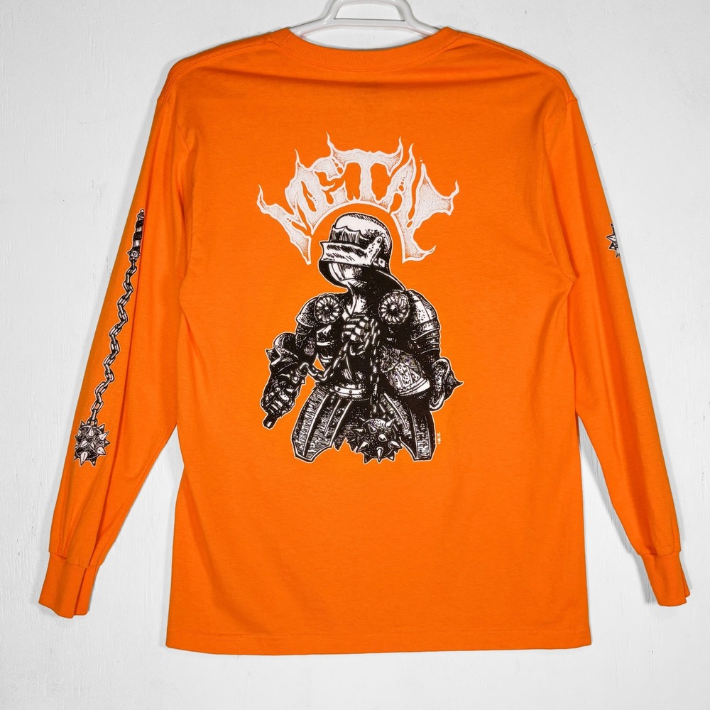 Metal Skateboards Chain Flail Orange Long Sleeve T-Shirt Mens M Skater Punk